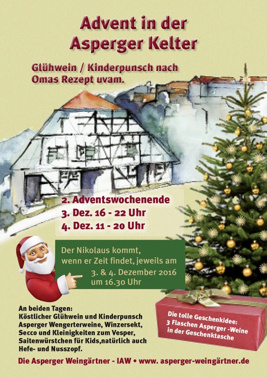 Advent in der Asperger Kelter